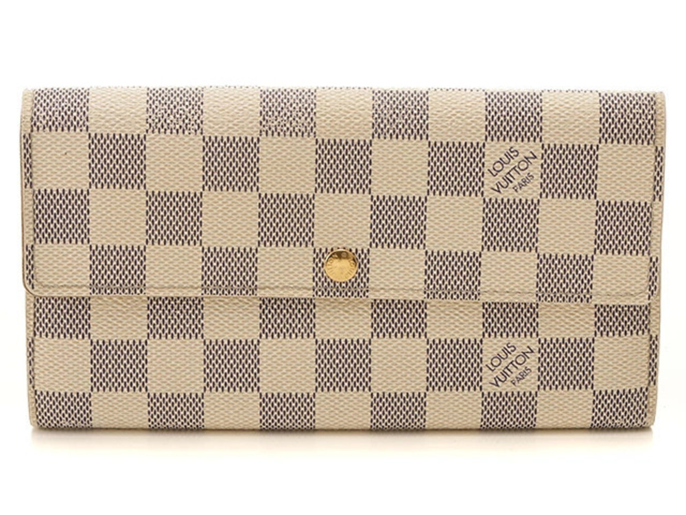 LOUIS VUITTON Portefeuille Sarah Damier Azur White